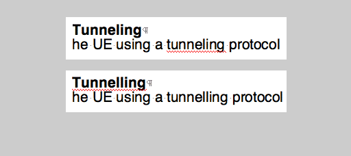 tunnelling spelling trouble