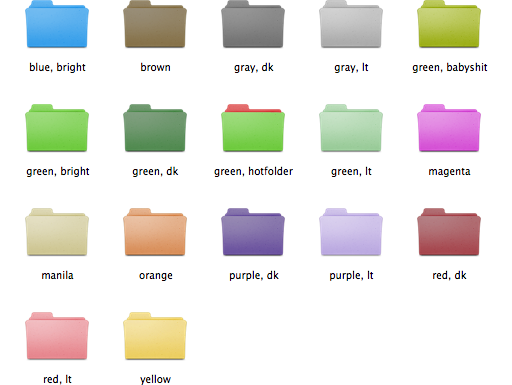 Colorized folder icon preview