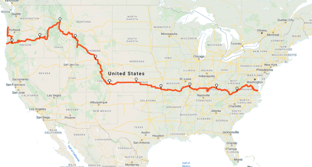 The Trans Am Route Map